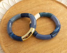 Charger l&#39;image dans la galerie, Bracelet  Tendance  perles tubes  écru blanc bleu doré Couleur au choix ❤ Fait main ❤