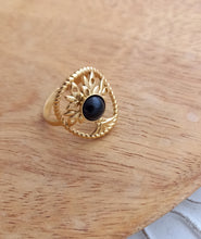 Charger l'image dans la galerie, Bague Fantaisie Arbre de vie acier inoxydable Pierre naturelle    Réglable