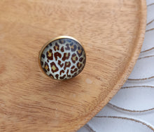 Charger l'image dans la galerie, Bague Fantaisie illustrée  Taille Réglable Panthère Noir Marron