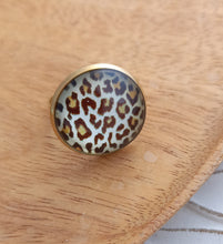 Charger l'image dans la galerie, Bague Fantaisie illustrée  Taille Réglable Panthère Noir Marron