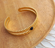 Charger l&#39;image dans la galerie, Bracelet jonc  doré  noir  Acier inoxydable♡