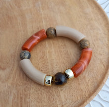 Charger l'image dans la galerie, Bracelet  Tendance  perles tubes  Orange doré   ❤ Fait main ❤