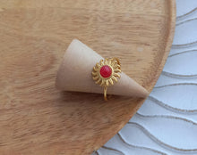 Charger l'image dans la galerie, Bague Fantaisie   acier inoxydable  Pierre naturelle Soleil   Réglable