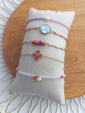 Charger l'image dans la galerie, Bracelet Chainette   Acier inoxydable doré   Rose au choix