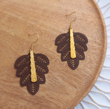Charger l'image dans la galerie, Boucles d'oreilles  Feuilles  Chocolat ❤  Fait main  ❤