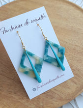 Charger l'image dans la galerie, Boucles d'oreilles  Clous  Acier inoxydable Doré Résine menthe ❤ Idée cadeau