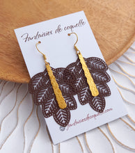 Charger l'image dans la galerie, Boucles d'oreilles  Feuilles  Chocolat ❤  Fait main  ❤