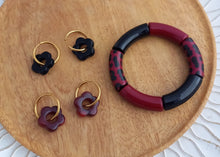 Charger l&#39;image dans la galerie, Bracelet  Tendance  perles tubes  Bordeaux Noir Léopard   ❤ Fait main ❤