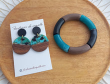 Charger l&#39;image dans la galerie, Bracelet  Tendance  perles tubes  Vert marron noir doré  ❤ Fait main ❤
