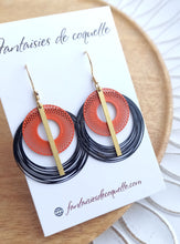 Charger l'image dans la galerie, Boucles d'oreilles dorées Orange Noir