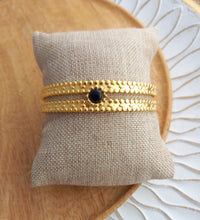 Charger l&#39;image dans la galerie, Bracelet jonc  doré  noir  Acier inoxydable♡