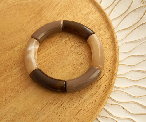 Bracelet  Tendance  perles tubes  chocolat  ❤ Fait main ❤