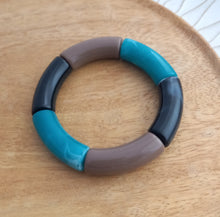 Charger l&#39;image dans la galerie, Bracelet  Tendance  perles tubes  Vert marron noir doré  ❤ Fait main ❤