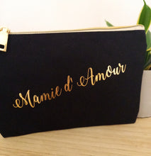 Charger l&#39;image dans la galerie, Trousse  pochette Mamie d&#39;amour ❤   Noir  doré   🎁 Idée cadeau 🎁