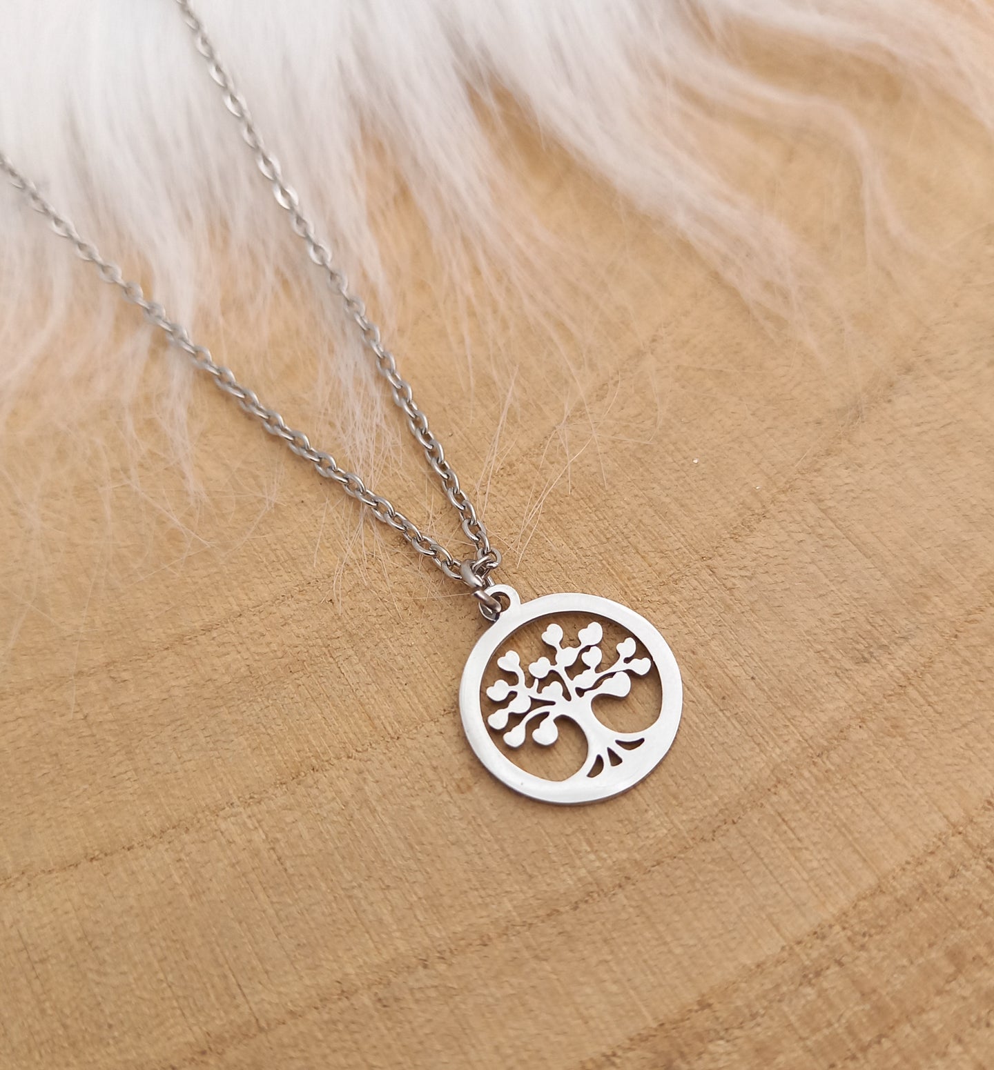 Collier   Pendentif Arbre de vie en acier inoxydable ❤