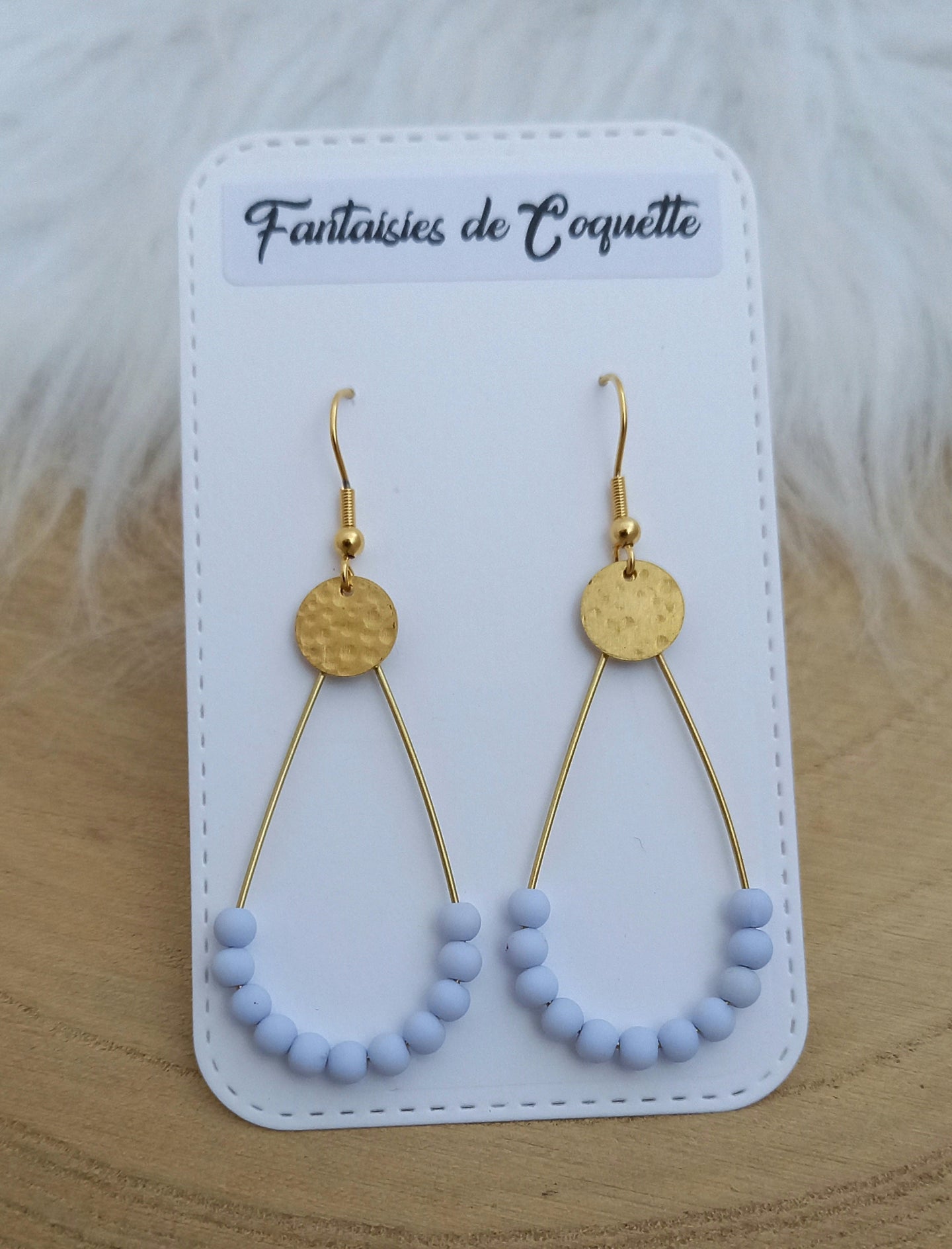 Boucles d'oreilles Saya     🌟 Bleu ciel 🌟   ❤ Fait main ❤ Perles gouttes