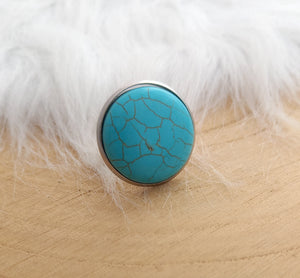 Bague Fantaisie Façon Turquoise taille Réglable