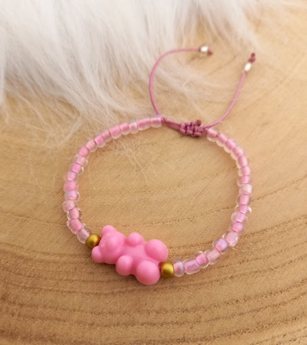 Bracelet Ourson Rose  Pastel ❤  Fait-main ❤️ Pastel