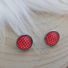 Charger l&#39;image dans la galerie, Duo Promo Collier &amp; Boucles D&#39;oreilles assorties ❤ Fait-main ❤  Pois rouge blanc