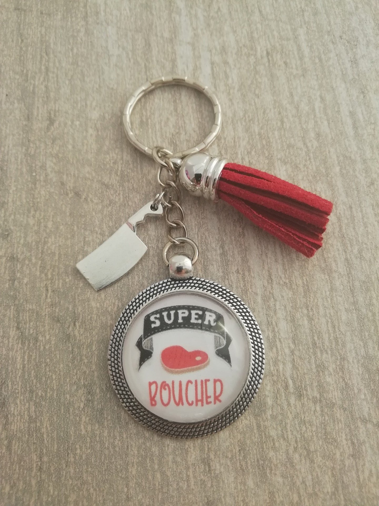 Porte clés   Super Boucher    Idée cadeau