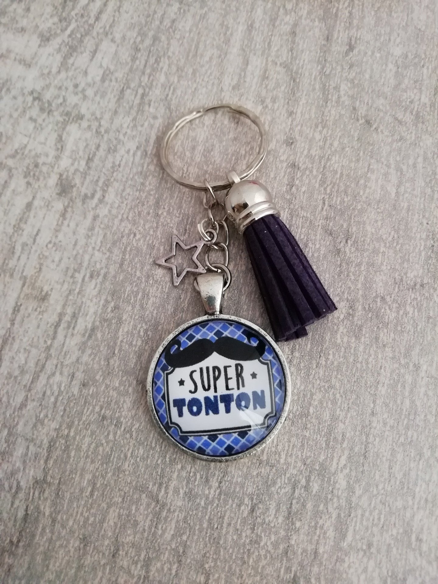 ❤ Porte clés Super Tonton   Idée cadeau ❤