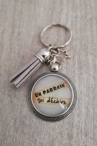 Porte clés     Un parrain qui déchire      ❤ Idée cadeau ❤