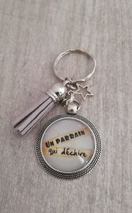 Porte clés     Un parrain qui déchire      ❤ Idée cadeau ❤