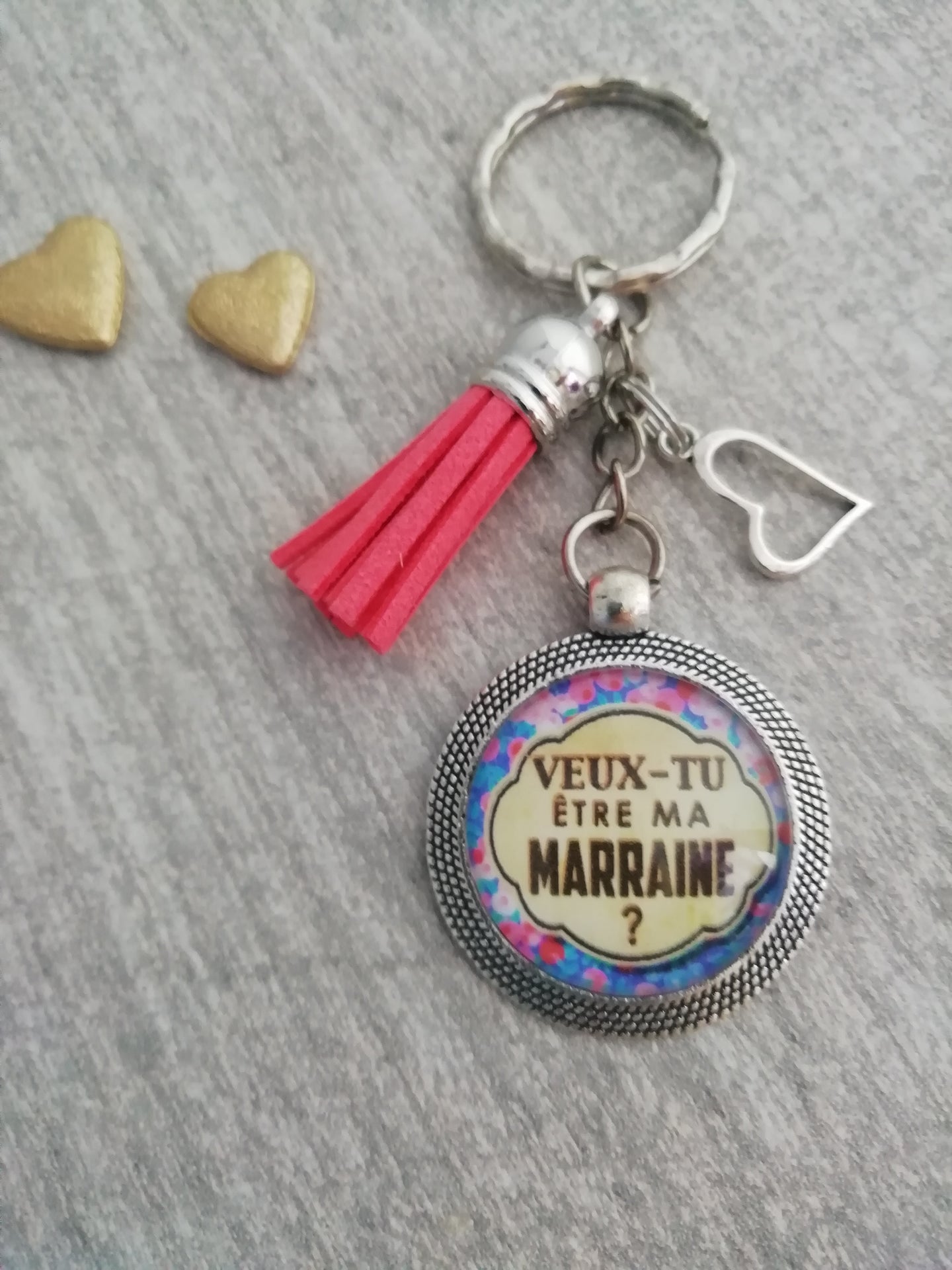 Porte clés  Bijou de sac  Veux-tu être ma Marraine?     ❤ Idée cadeau ❤