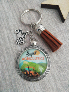 Porte clés  Super  Agricultrice    Idée cadeau