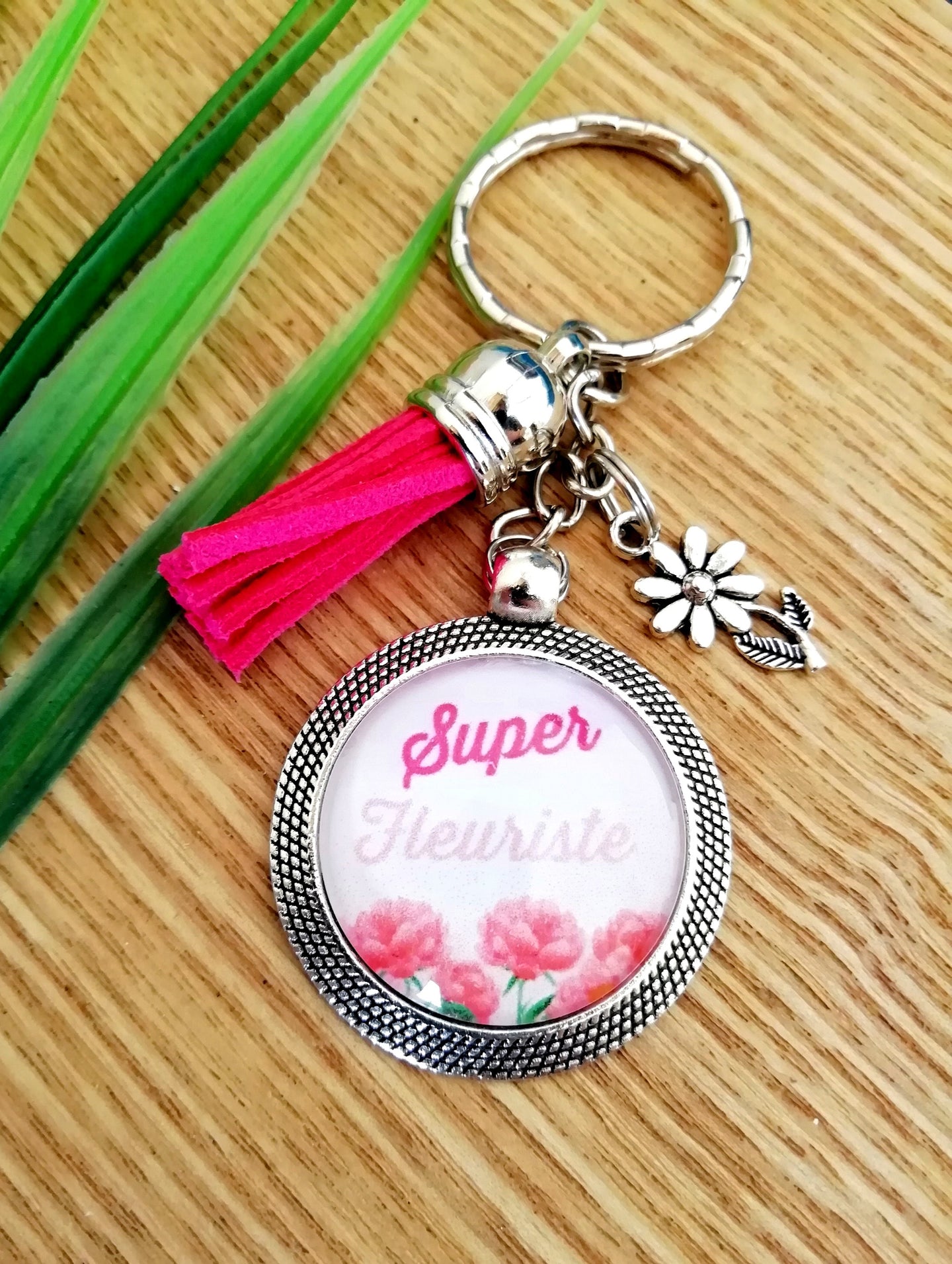 Porte clés  Bijou de sac   Super  Fleuriste  Idée cadeau ❤