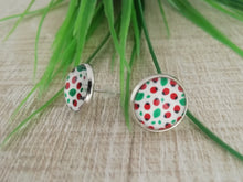 Charger l&#39;image dans la galerie, Boucles d&#39;oreilles puces clous 12mm  Coccinelles  ❤ Fait main ❤ Puces