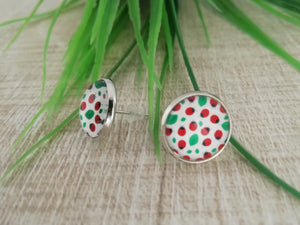 Boucles d'oreilles puces clous 12mm  Coccinelles  ❤ Fait main ❤ Puces