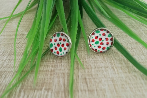 Boucles d'oreilles puces clous 12mm  Coccinelles  ❤ Fait main ❤ Puces