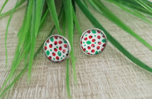 Charger l&#39;image dans la galerie, Boucles d&#39;oreilles puces clous 12mm  Coccinelles  ❤ Fait main ❤ Puces