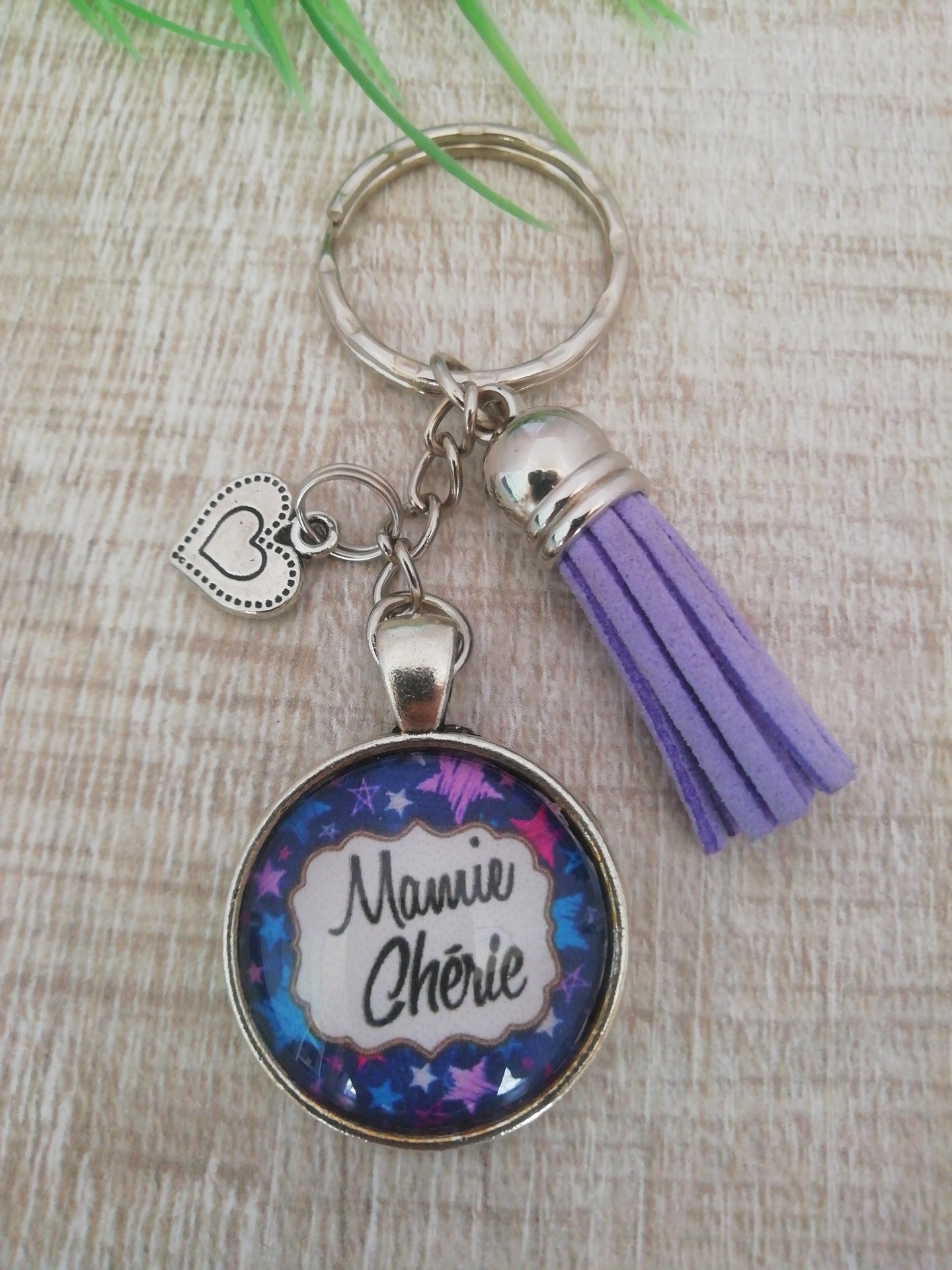 Porte clés Bijou de sac    Fait main ❤  Mamie chérie  ❤     Idée cadeau Mamie  Grand mêre ❤