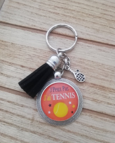 Porte clés   bijou de sac J'peux pas j'ai TENNIS ❤ Fait-main ❤